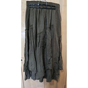 Scarlet Darkness Olive Green Tiered Skirt Size L grunge whimsigoth Lagon look